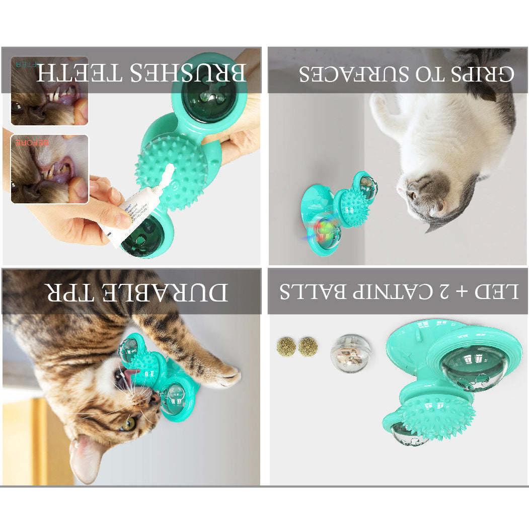 The Pet Life 'Windmill' Cat Toy suctions and spins on hard surfaces. - Wolldi