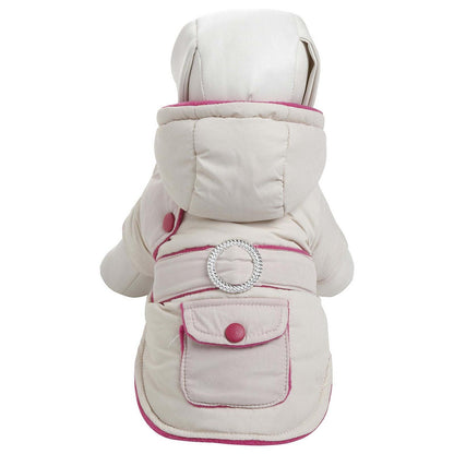Warm Insulated Pet Jacket with Diamond Buckle Design Fashion