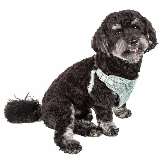 Adjustable dog harness with breathable mesh and bowtie Straps