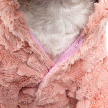 Luxury faux-fur pet coat with leash slit holder Fashion