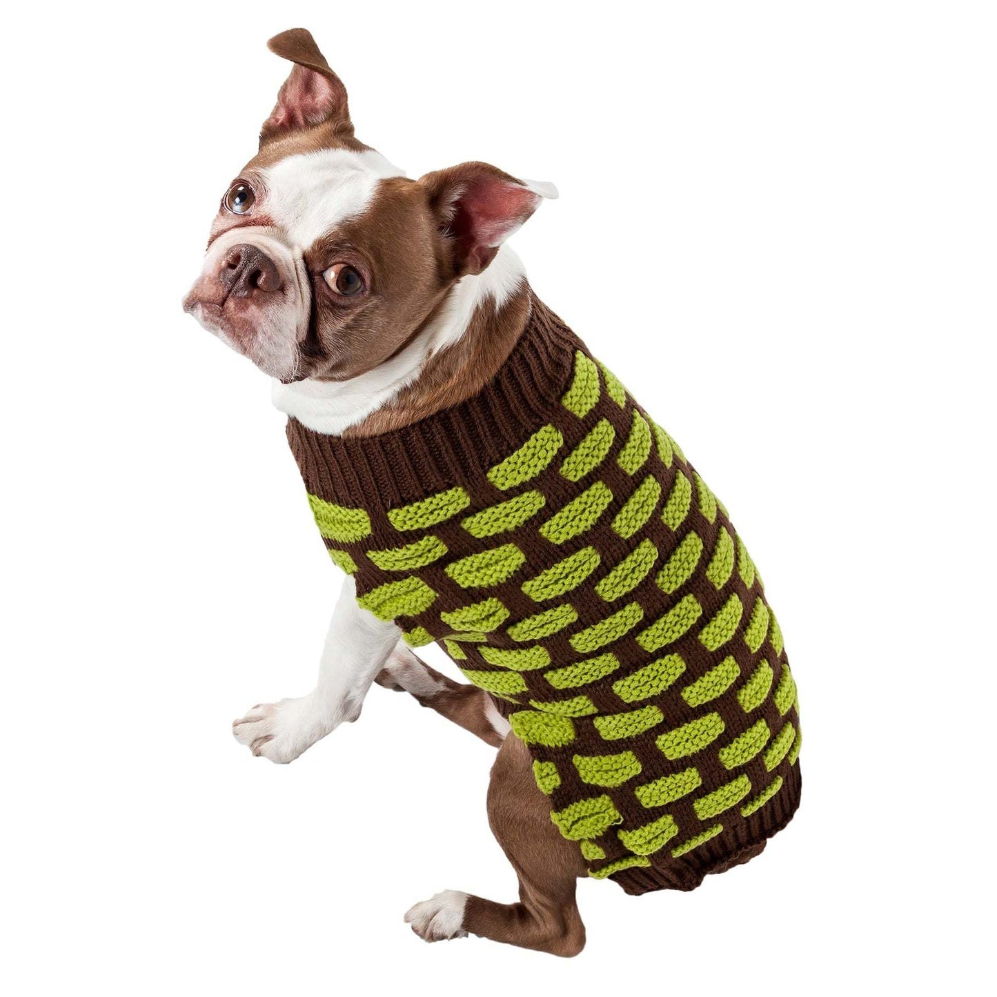 Designer Ribbed Turtle Neck Dog Sweater Fashion