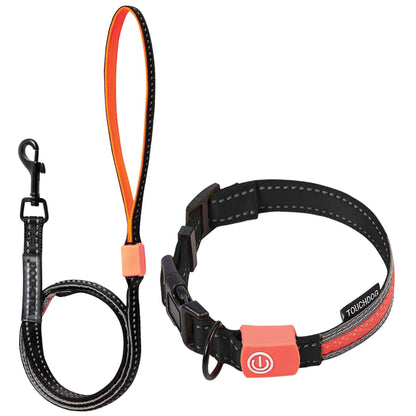 Touchdog 'Lumiglow' 2-in-1 LED Dog Leash and Collar - USB Rechargeable, Water-Resistant. - Wolldi