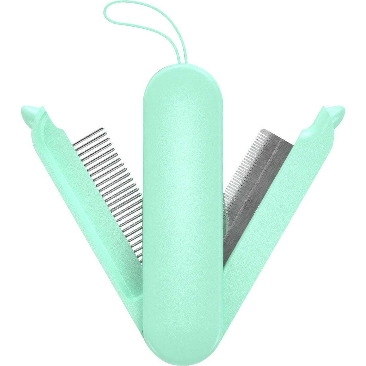 The Pet Life 'JOYNE' is a compact 2-in-1 grooming comb and deshedder for dogs and cats. - Wolldi