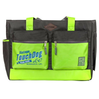 Waterproof dog carrier with pockets and mesh window. Transport