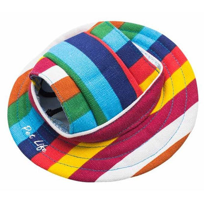 UV Protectant Rainbow Brim Dog Hat Extras