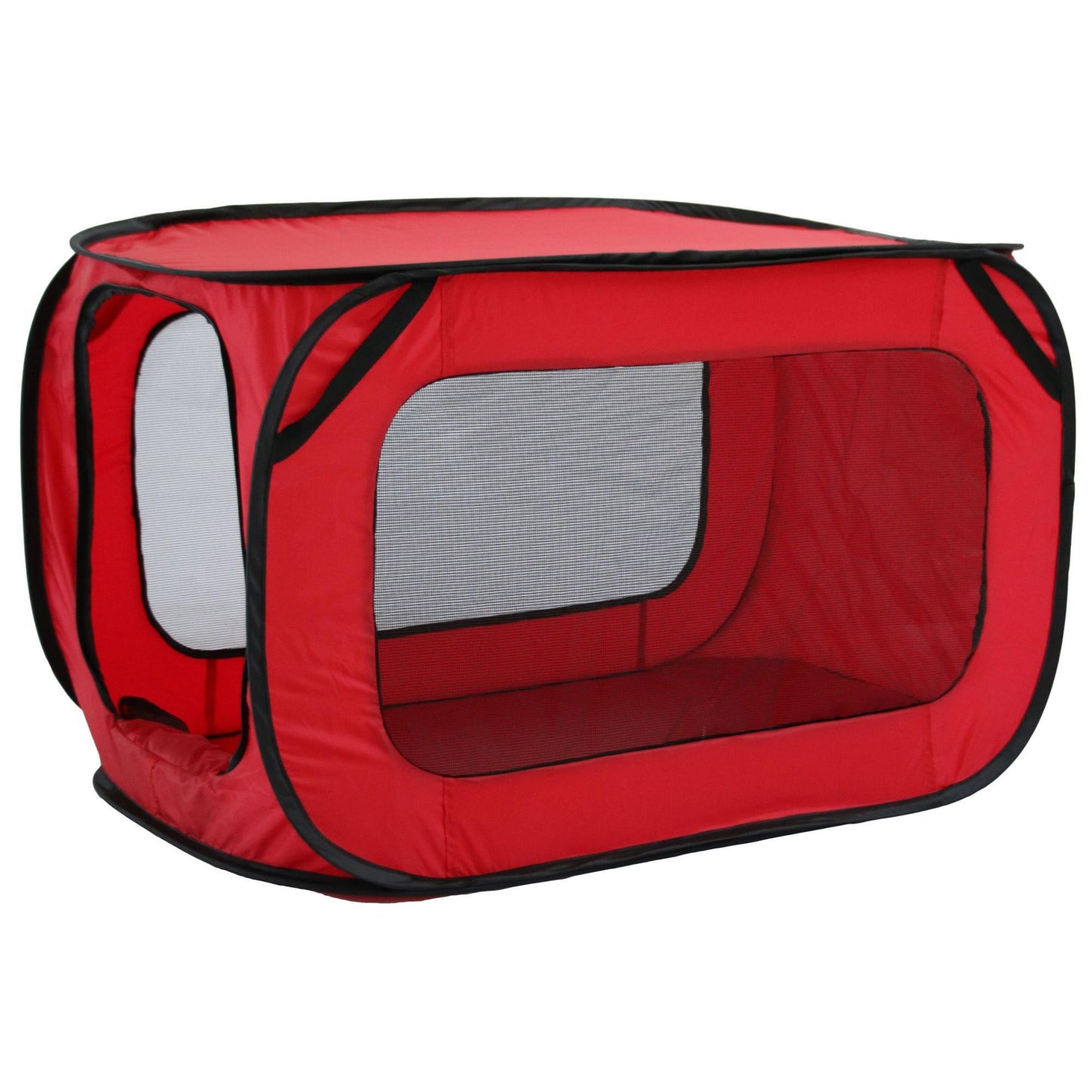 Rectangular outdoor tent with bottle holder.