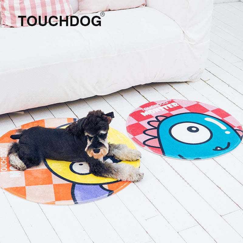 The Touchdog Cartoon Shoe-faced Monster Mat is playful, durable, and easy to clean. - Wolldi