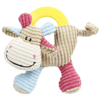 Plush squeaking teething toy for puppies and newborns. Playtime