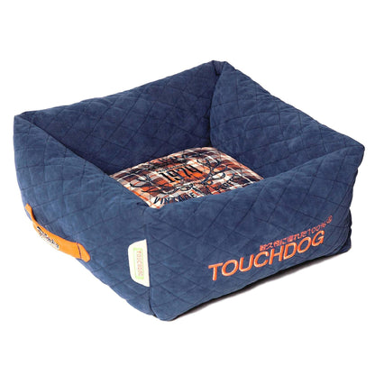 Posh Dog Bed with Diamond Stitched Fleece and Plaid Design