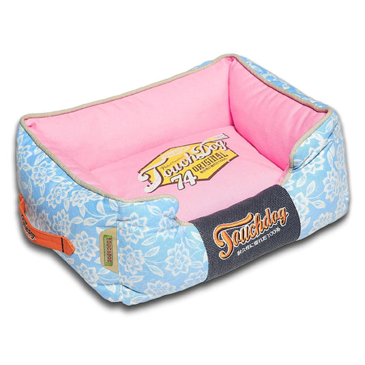 Rectangular Dog Bed with removable cushion and plush poly-fill.