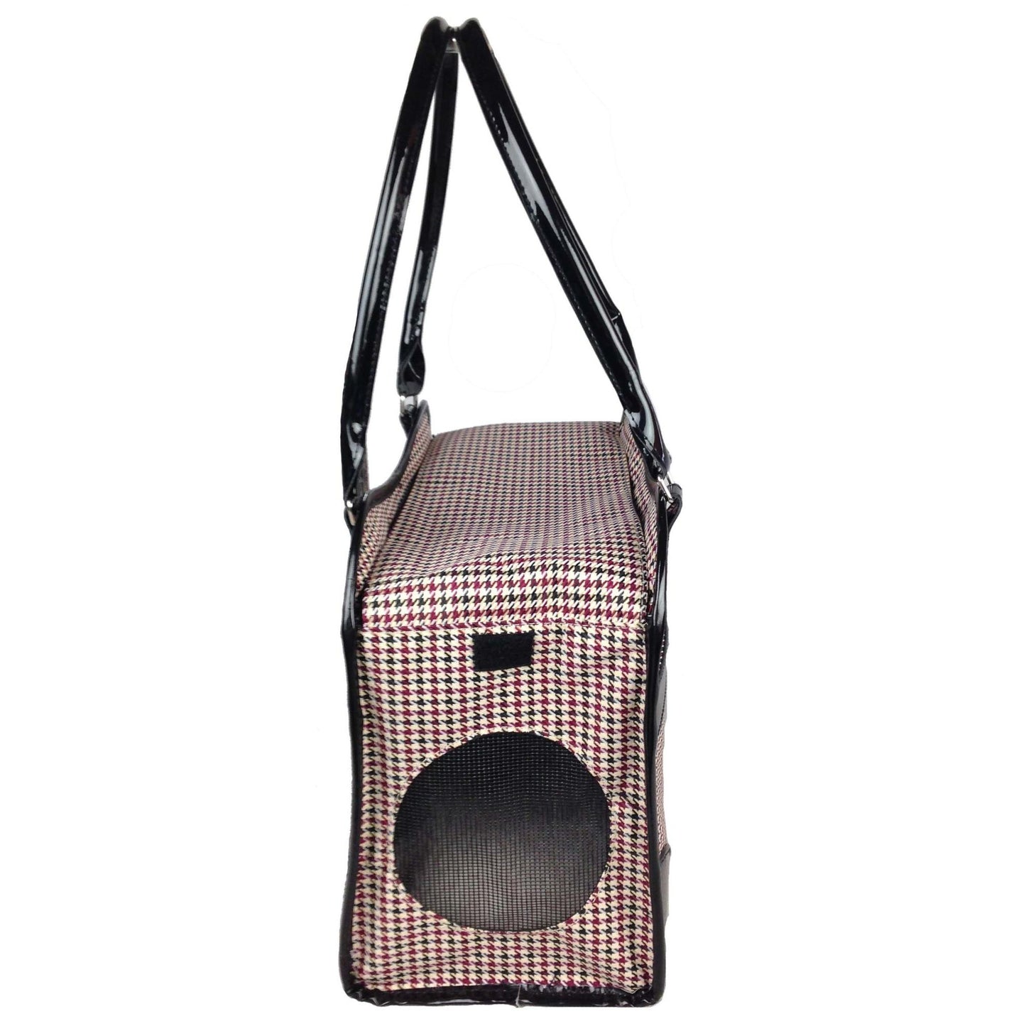 Mesh-sided pet carrier with built-in leash holder Transport