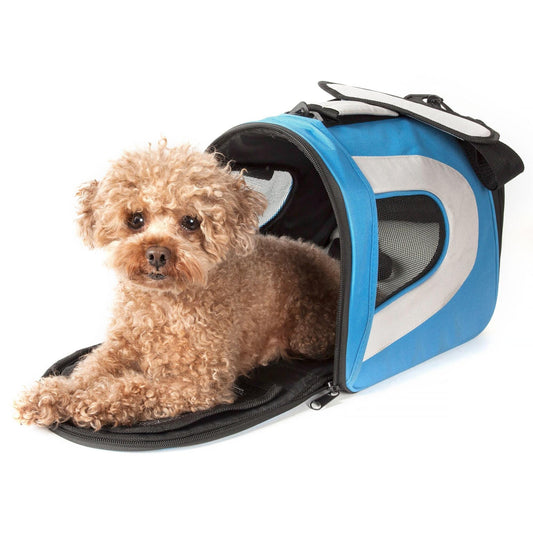 Airline-approved folding pet carrier with mesh sides Transport