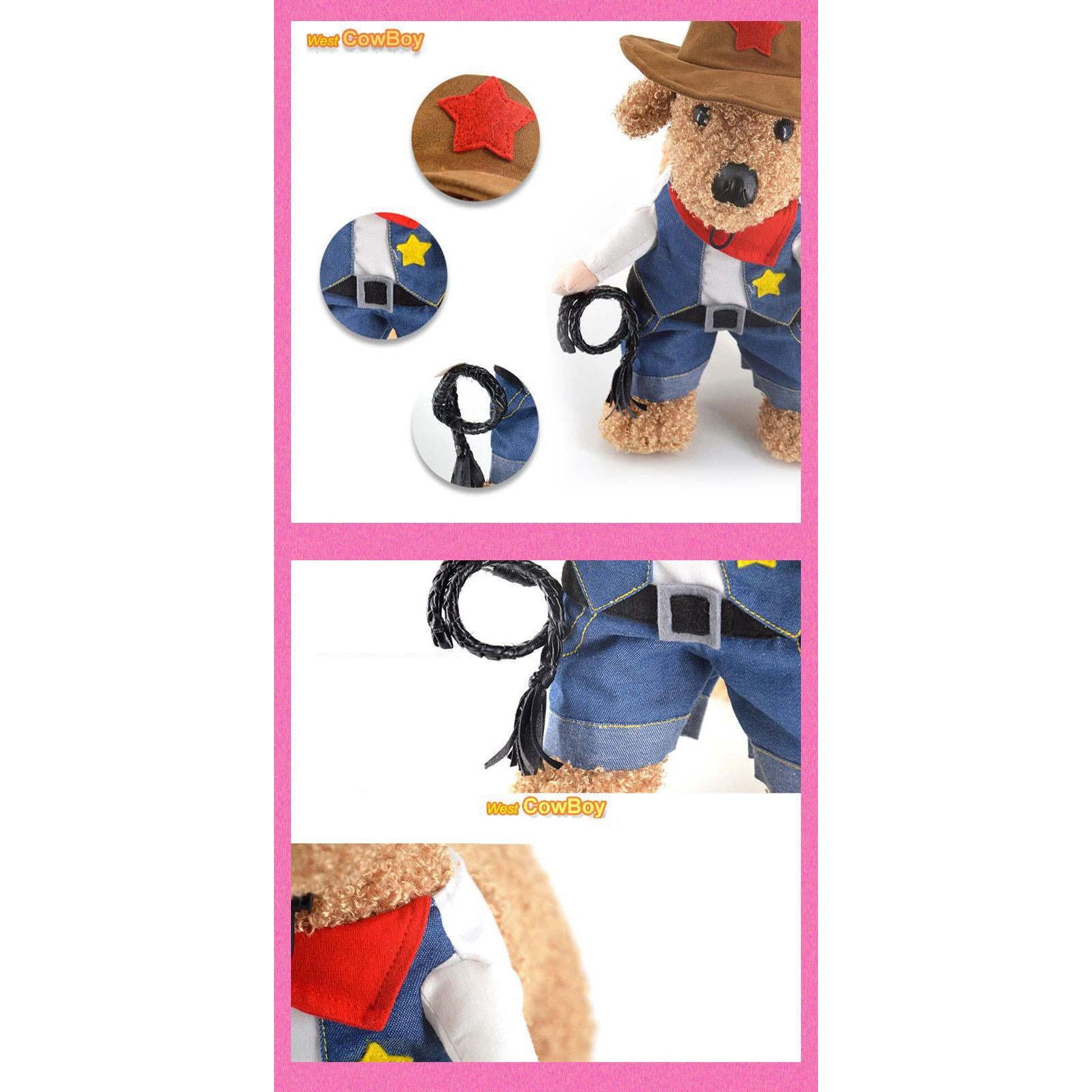 The Pet Life 'Rodeo Bones' Cowboy Pet Dog Costume is a 2-piece uniform set with a cowboy hat, making your dog look like a walking cowboy! - Wolldi