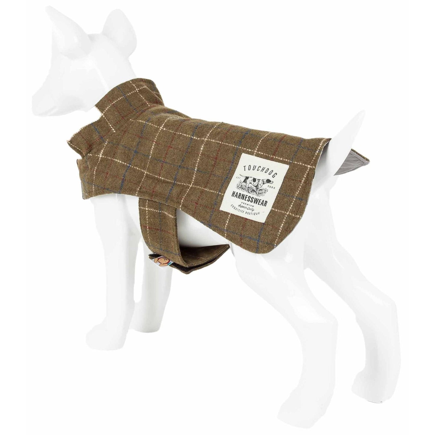 Plaid reversible dog jacket with mat