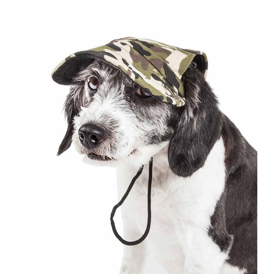 This adjustable dog hat provides UV protection and comes in camouflage design. - Wolldi