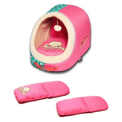 The Touchdog Rabbit-Spotted Dog Bed has a unique panoramic design for active play. - Wolldi