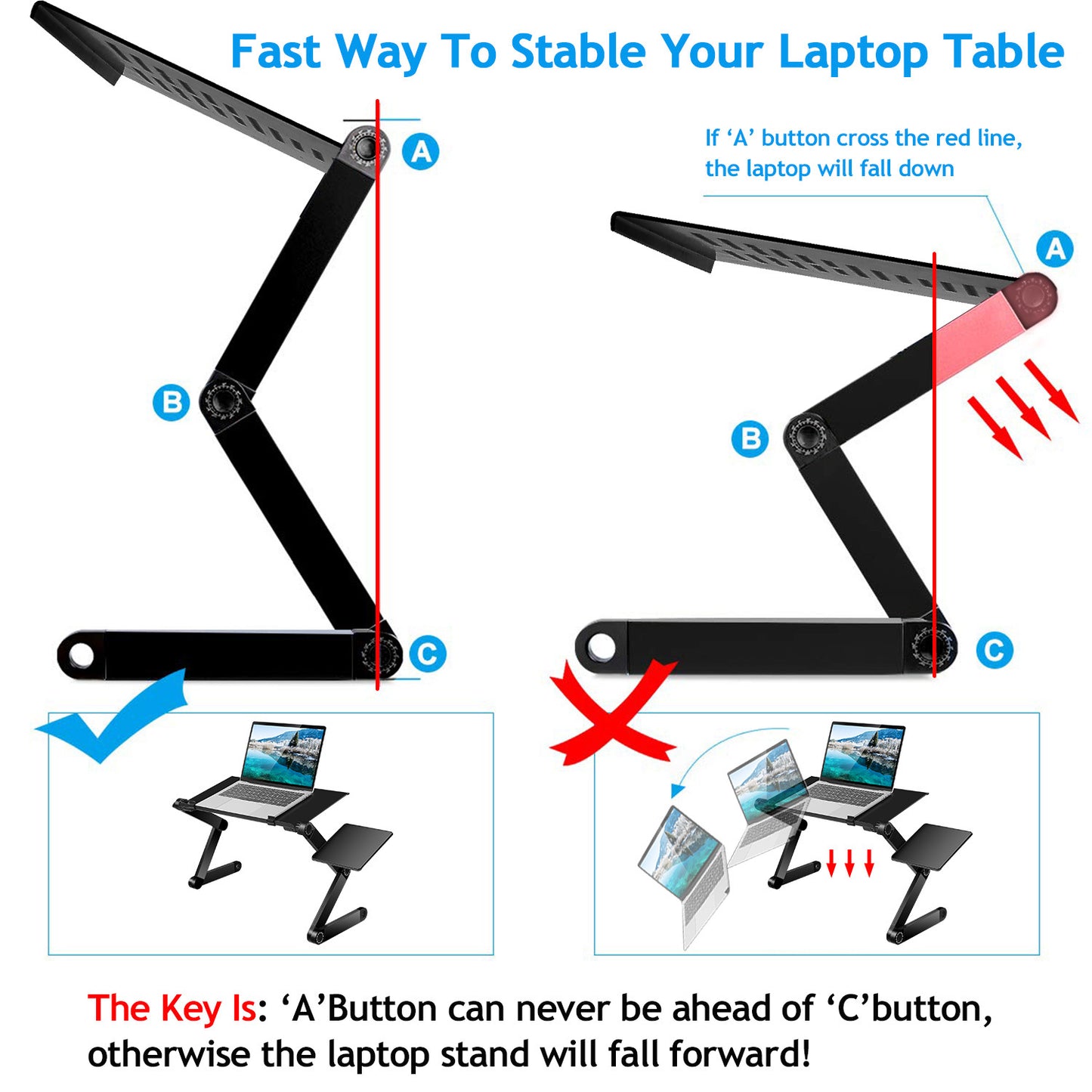 Foldable adjustable laptop table HomeStyle