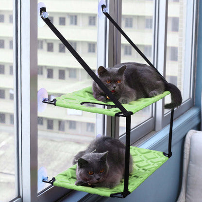 The Cat Laze is a suction cupped dual-leveled cat lounger that saves space. - Wolldi