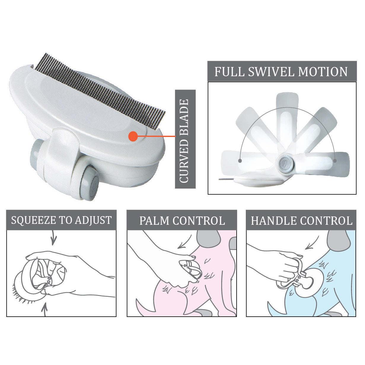 The Pet Life 'Gyrater' Travel Swivel Comb: Compact, customizable, and effective for grooming pets on the go. - Wolldi