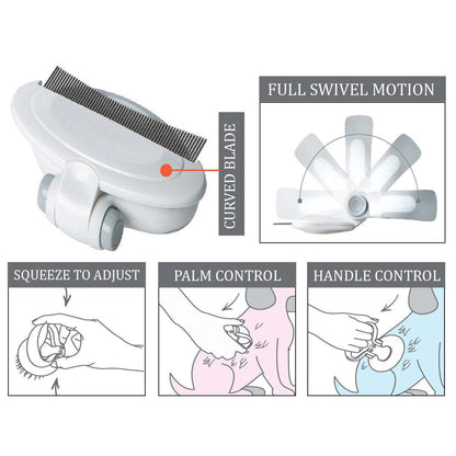 The Pet Life 'Gyrater' Travel Swivel Comb: Compact, customizable, and effective for grooming pets on the go. - Wolldi