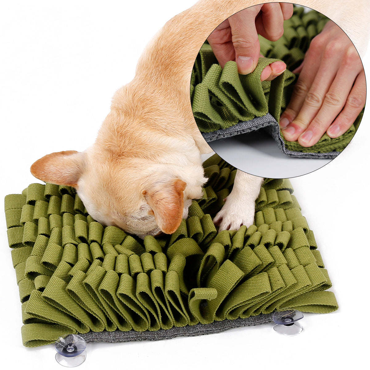 The Pet Life 'Sniffer Grip' is a suction-based snuffle mat for pets, perfect for cognitive development and digestive aid. - Wolldi