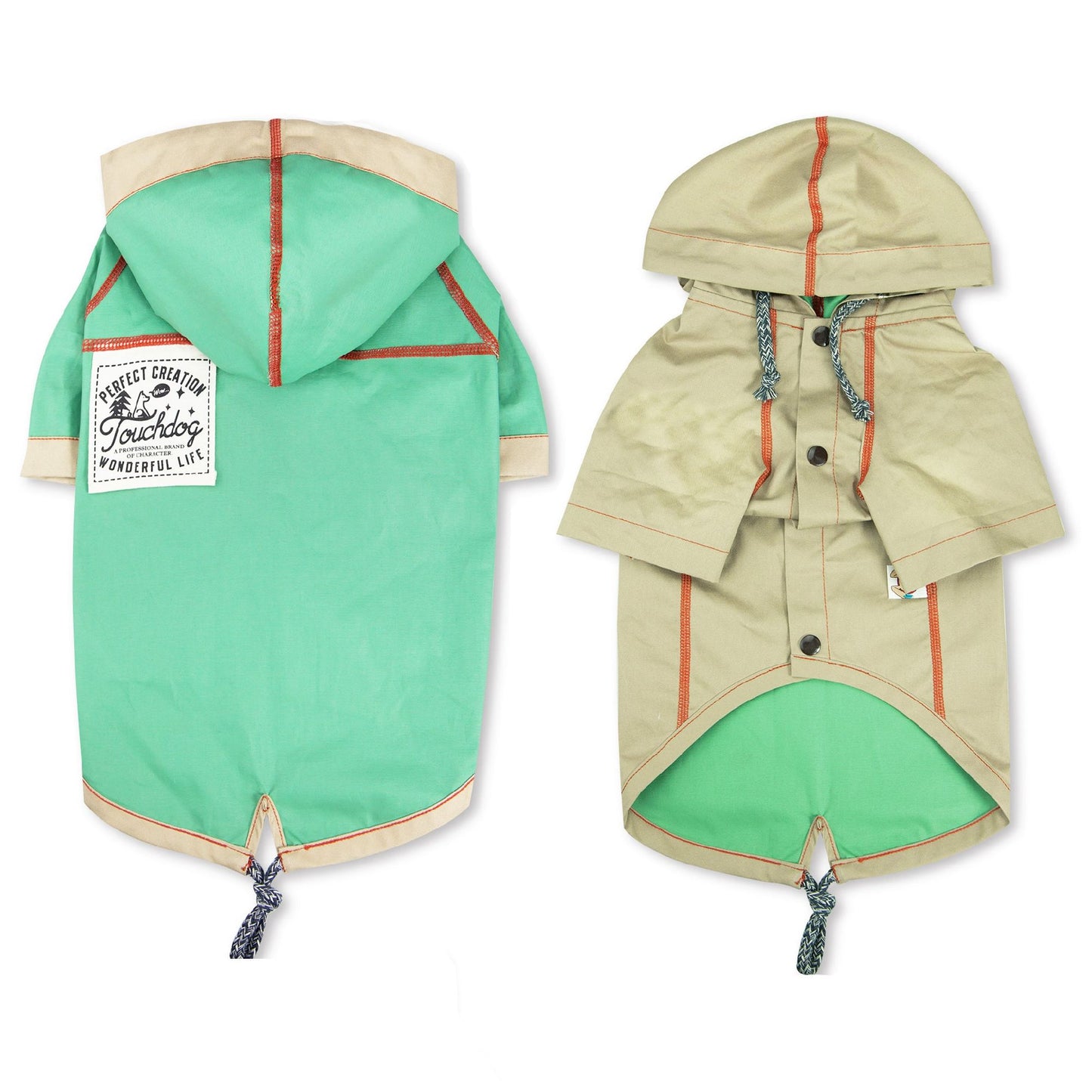 The Touchdog 'Cloudburst' Waterproof Reversible Dog Raincoat is adjustable, waterproof, and stylish. - Wolldi