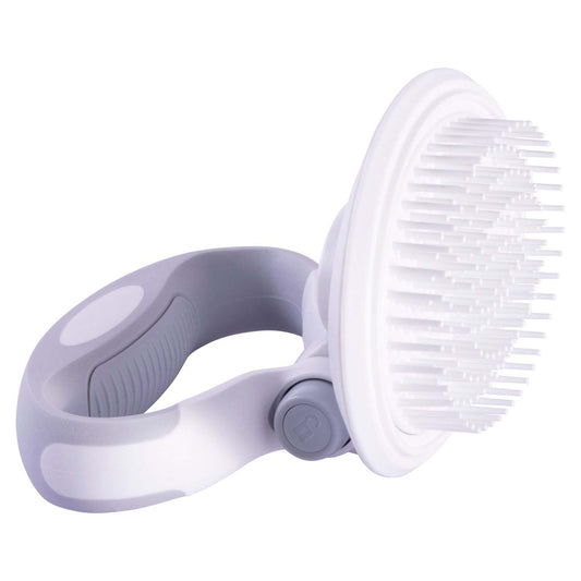 The Pet Life 'Gyrater' Swivel Travel Soft Pin Brush is compact, gentle, and perfect for travel. - Wolldi