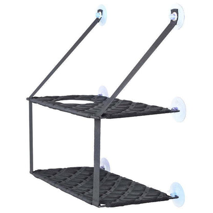 The Cat Laze is a suction cupped dual-leveled cat lounger that saves space. - Wolldi