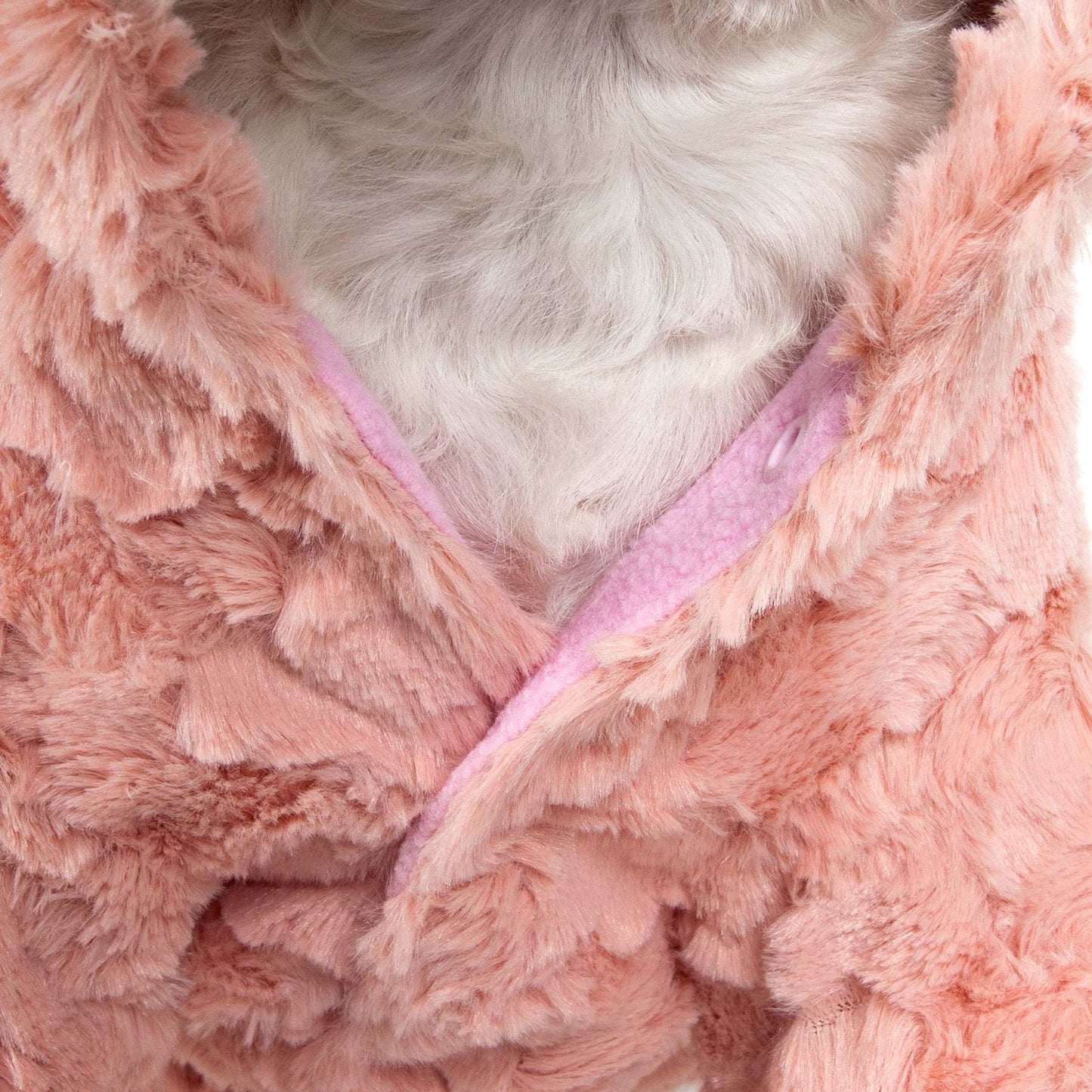 Luxury faux-fur pet coat with leash slit holder Fashion