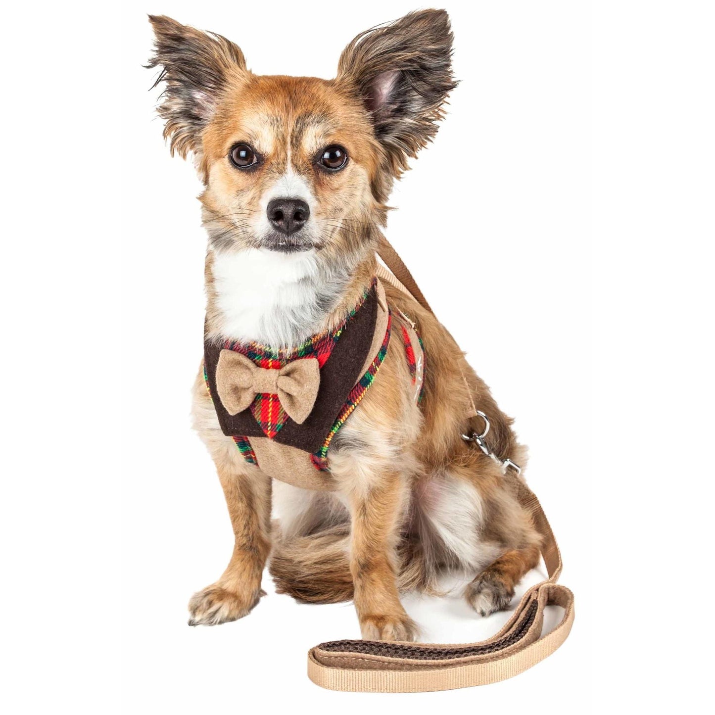 Adjustable Dog Harness-Leash with Bowtie Straps