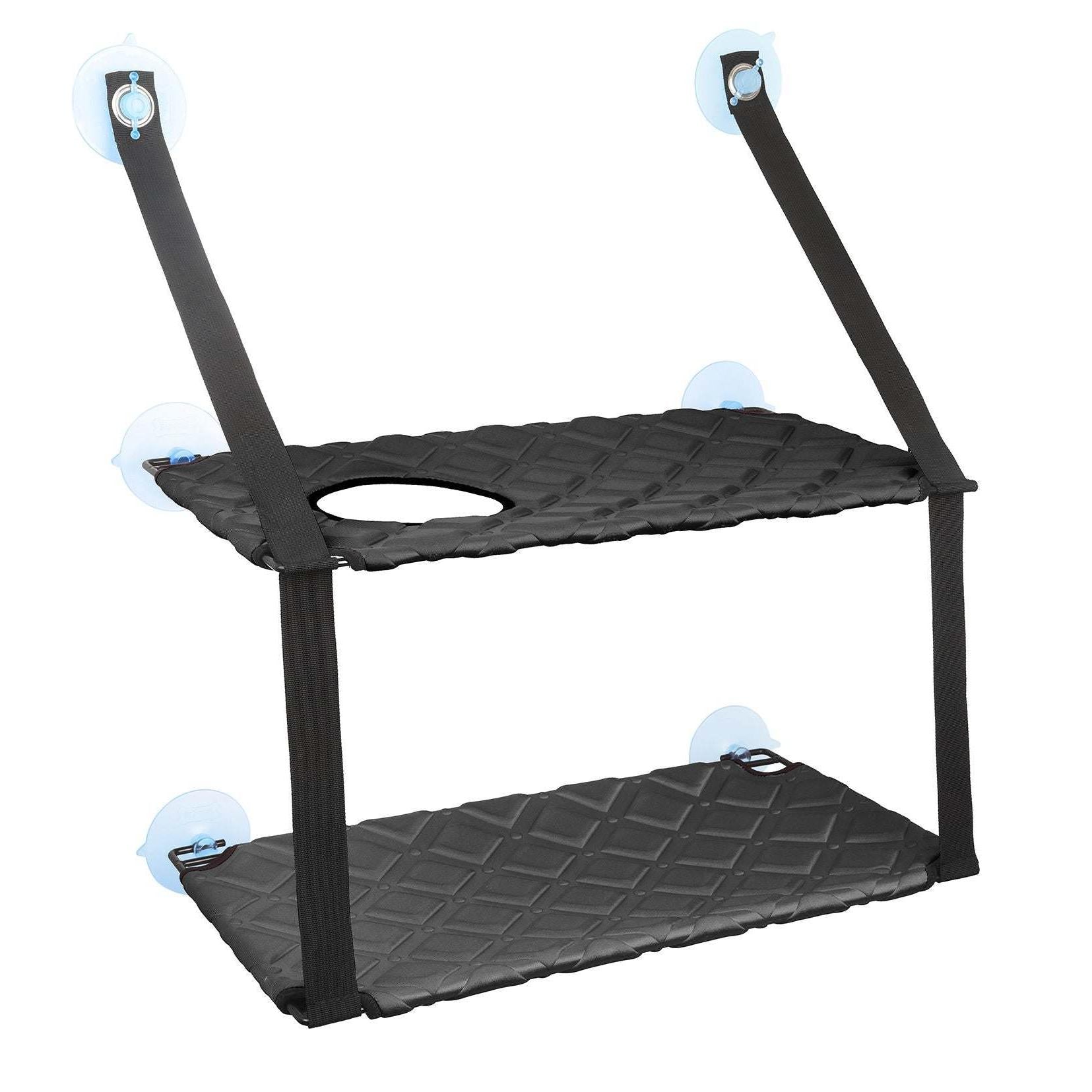 The Cat Laze is a suction cupped dual-leveled cat lounger that saves space. - Wolldi