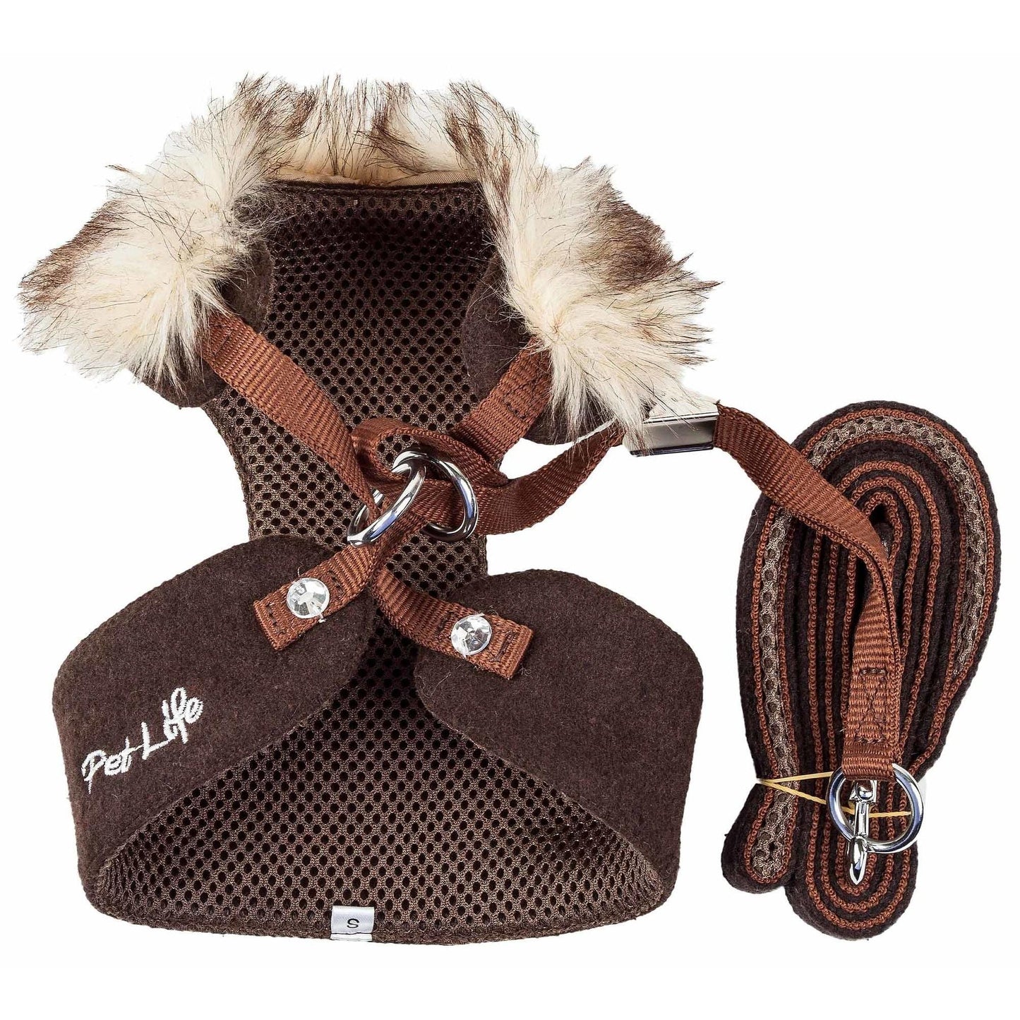 Adjustable Dog Harness with Removable Fur Collar Straps