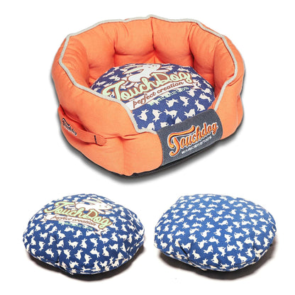 The Touchdog Rabbit-Spotted Premium Rounded Dog Bed is stylish and comfortable. - Wolldi