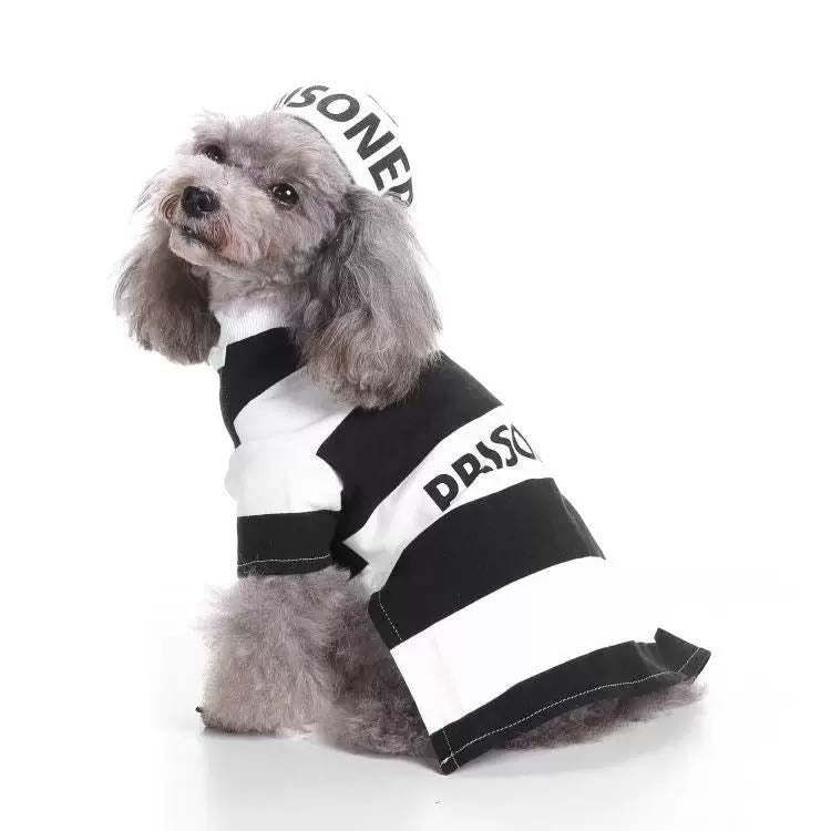 The Pet Life Striped Retro Inmate Prisoner Dog Costume is convenient and machine washable. - Wolldi