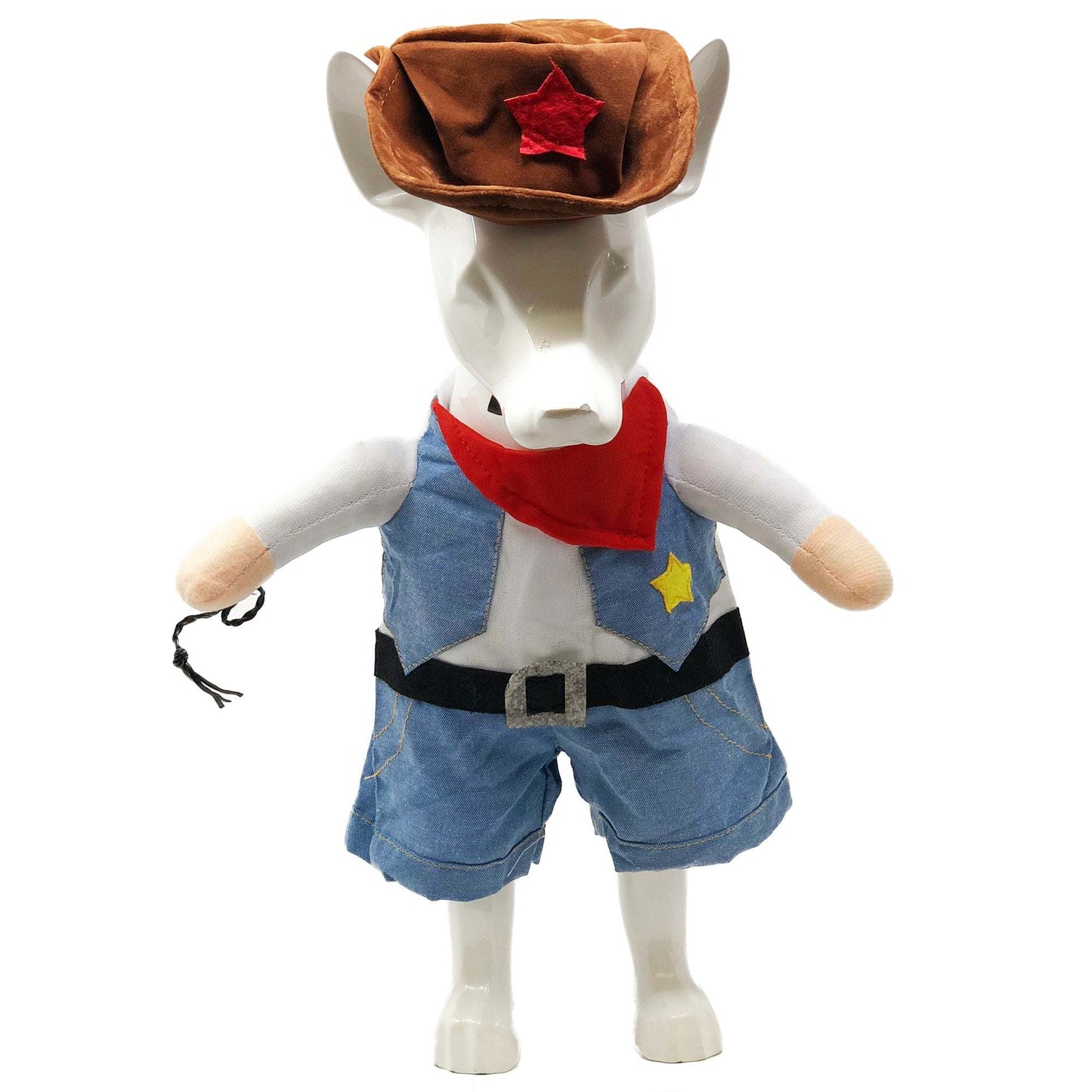 The Pet Life 'Rodeo Bones' Cowboy Pet Dog Costume is a 2-piece uniform set with a cowboy hat, making your dog look like a walking cowboy! - Wolldi