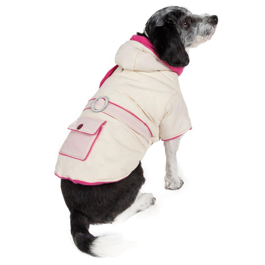 Warm Insulated Pet Jacket with Diamond Buckle Design Fashion