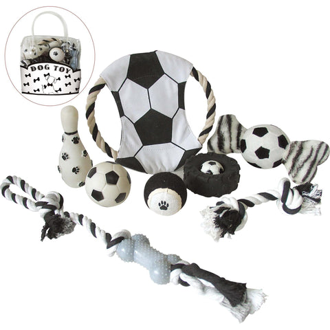 Eco-friendly jute pet toy set with soccer theme Playtime