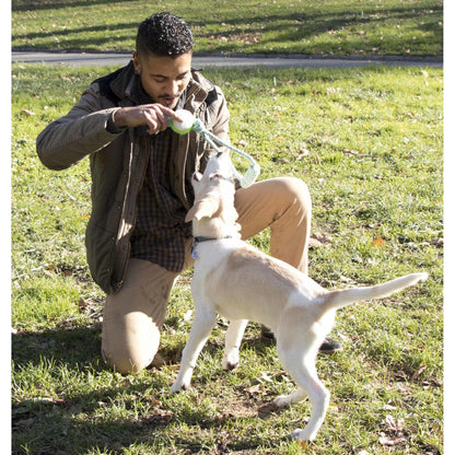 Eco-friendly jute and rubber rope with tennis ball Playtime