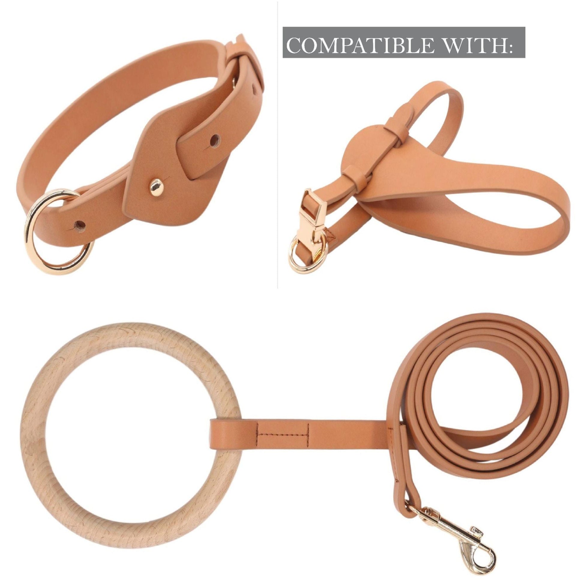 'Ever-Craft' Boutique Series Adjustable Designer Leather Dog Collar in multiple sizes and colors. - Wolldi