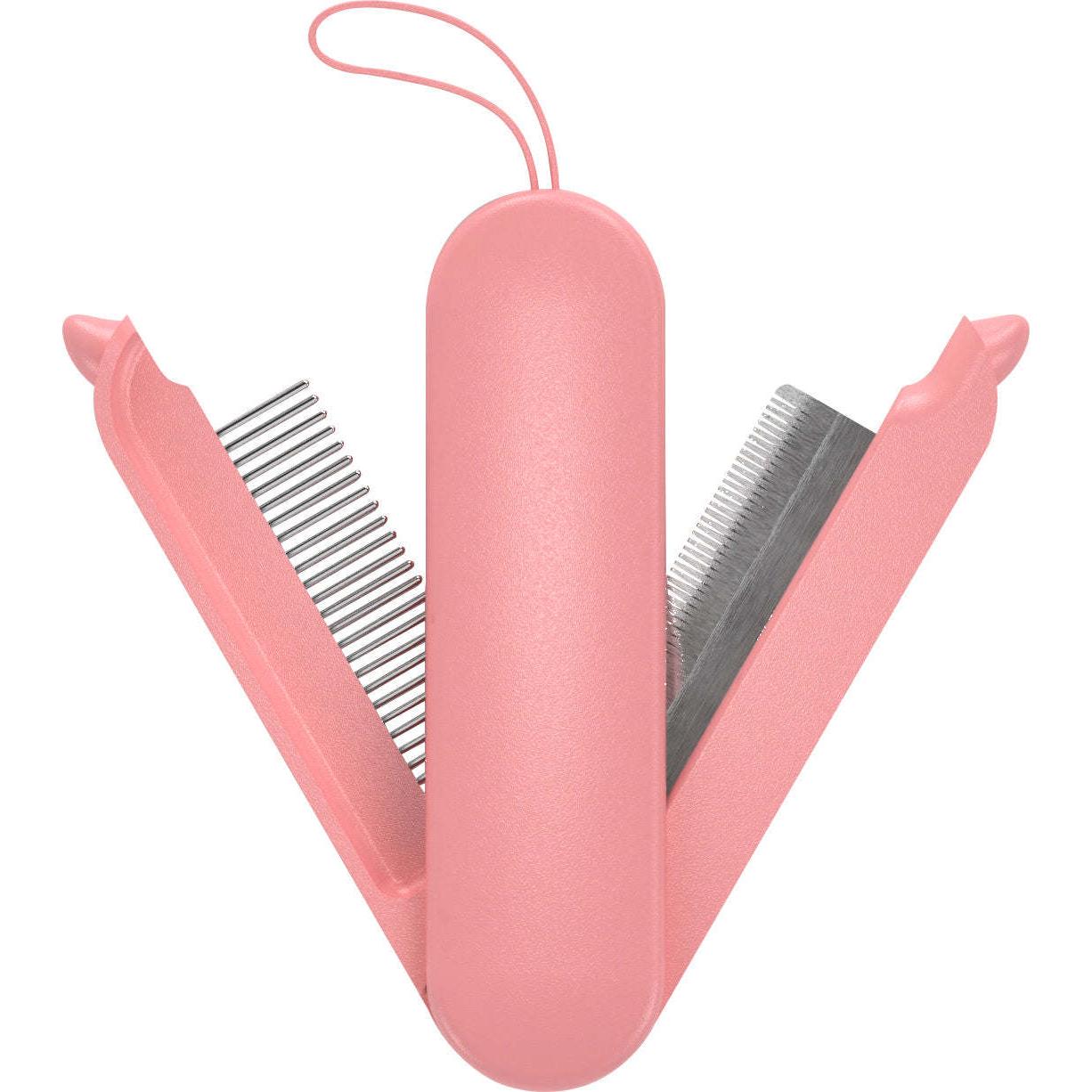 The Pet Life 'JOYNE' is a compact 2-in-1 grooming comb and deshedder for dogs and cats. - Wolldi