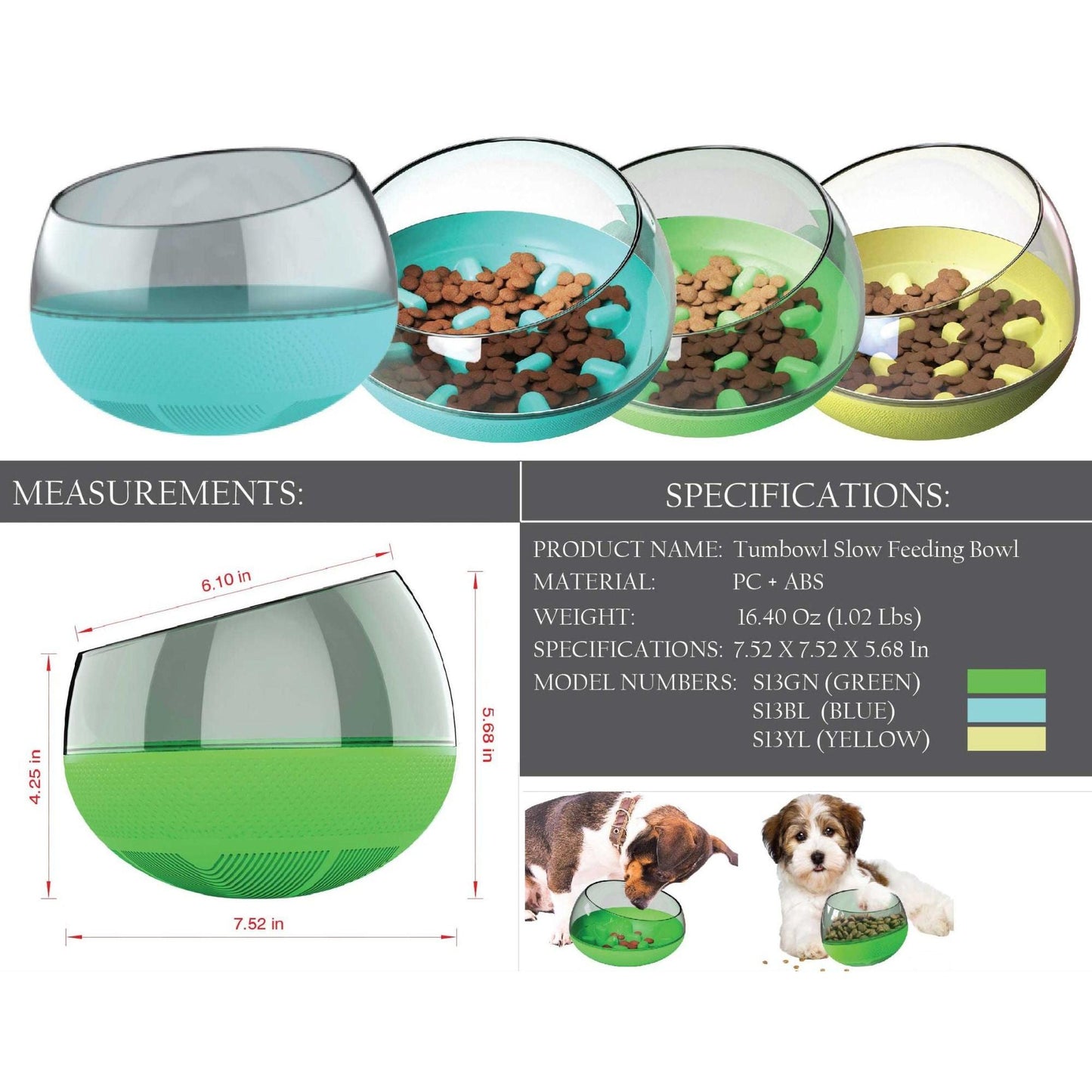 Weighted Slow Feeding Pet Bowl Dishes