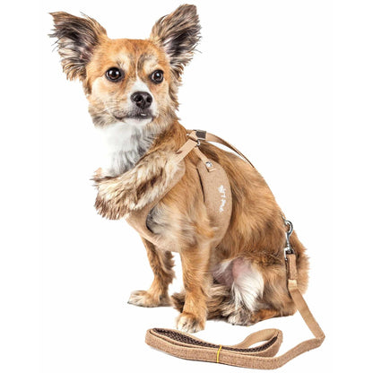 Adjustable Dog Harness with Removable Fur Collar Straps