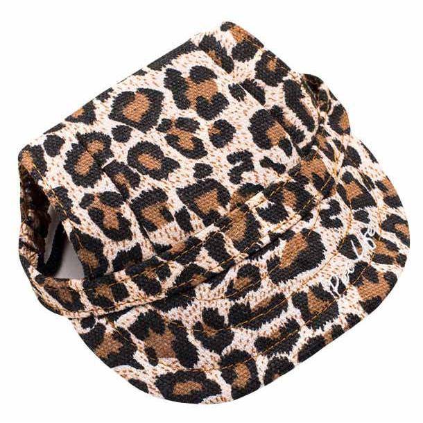 The 'Cheetah Bonita' Dog Hat provides adjustable UV protection with a fashionable cheetah pattern. - Wolldi