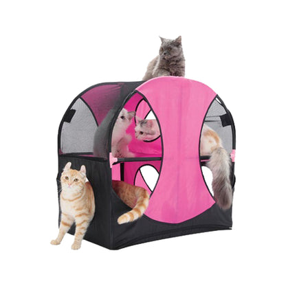 Collapsible Cat House for Multiple Cats HomeStyle