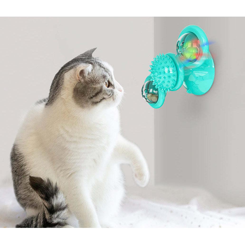 The Pet Life 'Windmill' Cat Toy suctions and spins on hard surfaces. - Wolldi