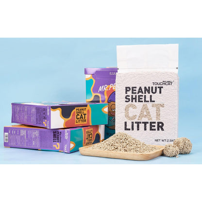 Peanut shell cat litter