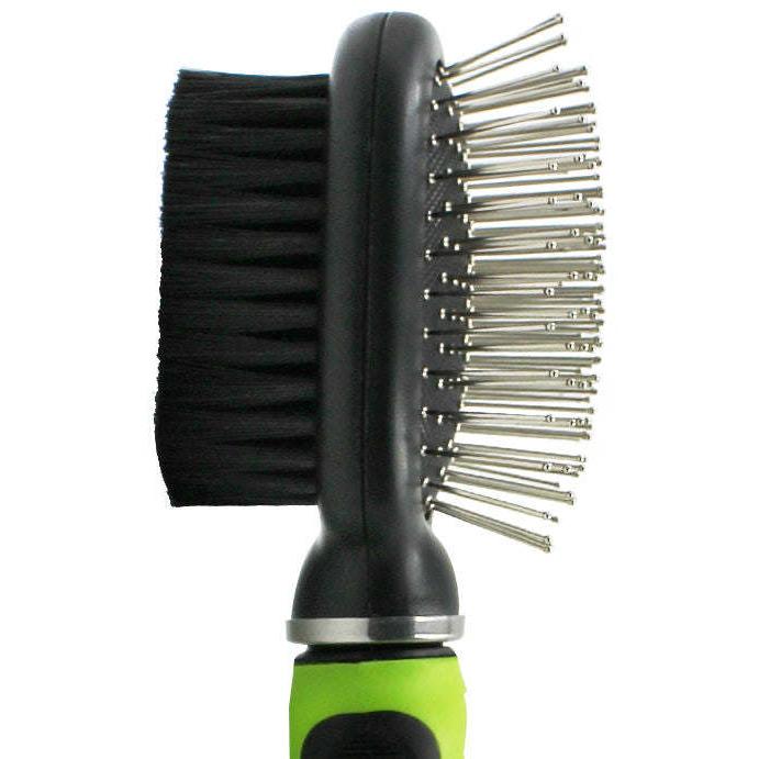 The Pet Life Flex Series 2-in-1 Dual-Sided Pet Brush: Smooths, Removes Mats, Multiple Colors. - Wolldi