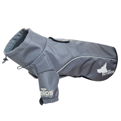 The Dog Helios Extreme Softshell Performance Fleece Dog Coat is a water-resistant, insulated jacket with adjustable features and added visibility for outdoor use. - Wolldi