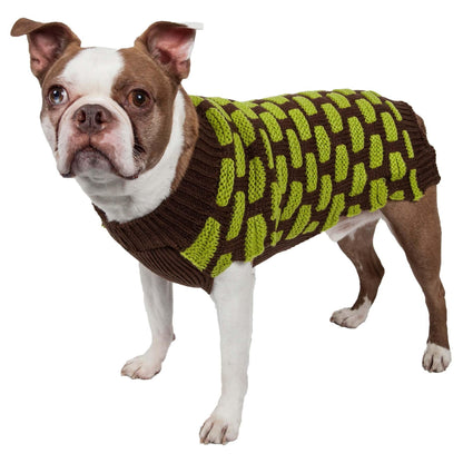 Designer Ribbed Turtle Neck Dog Sweater Fashion