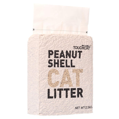 Peanut shell cat litter